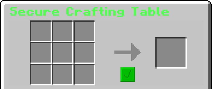 Secure crafting table GUI